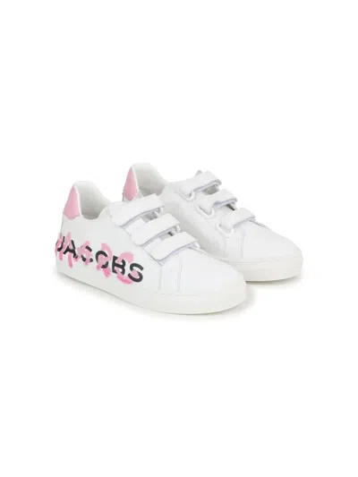 Marc Jacobs Kids' Logo-print Leather Sneakers In White