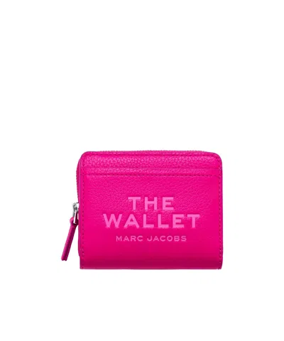Marc Jacobs Logo-print Leather Wallet In Pink