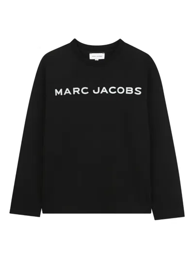Marc Jacobs Kids' Logo-print Long-sleeve T-shirt In Black