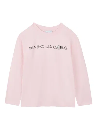 Marc Jacobs Kids' Logo-print Long-sleeve Top In Pink
