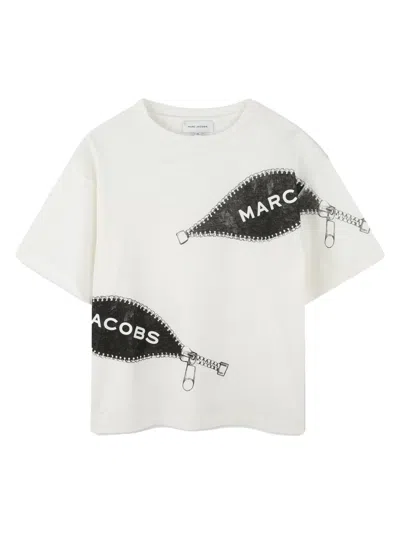 Marc Jacobs Logo Print Mini Tee For Boys - Fall/winter 2025 In Ivory