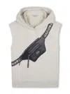 Marc Jacobs Logo-print Sleeveless Hoodie In Neutrals