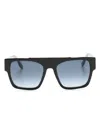 Marc Jacobs Logo-print Square-frame Sunglasses In Schwarz