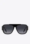 Marc Jacobs Logo-print Square-framed Sunglasses In Gray
