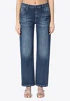 Marc Jacobs Belt Loops Faded Effect Five-pocket Style Trousers In Blue