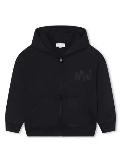 Marc Jacobs Kids' Logo-print Zip-up Hoodie In Black