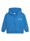 Marc Jacobs Logo-print Zip-up Hoodie In Blue