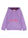 Marc Jacobs Logo-print Zip-up Hoodie In Purple