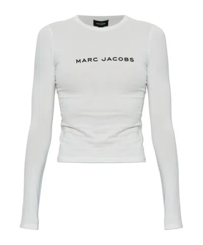 Marc Jacobs Logo Printed Long Sleeved T-shirt In White