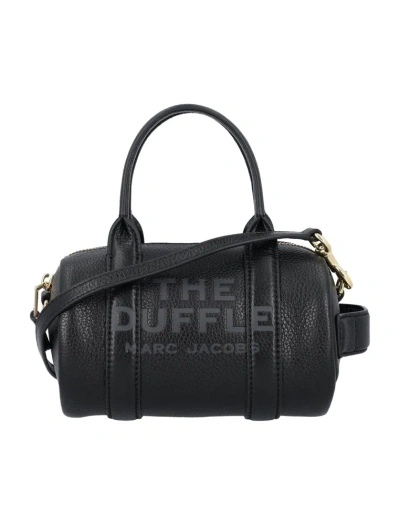 Marc Jacobs Logo Printed Mini Duffle Bag In Black
