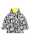 Marc Jacobs Black Down Jacket For Girl With Monogram In Black