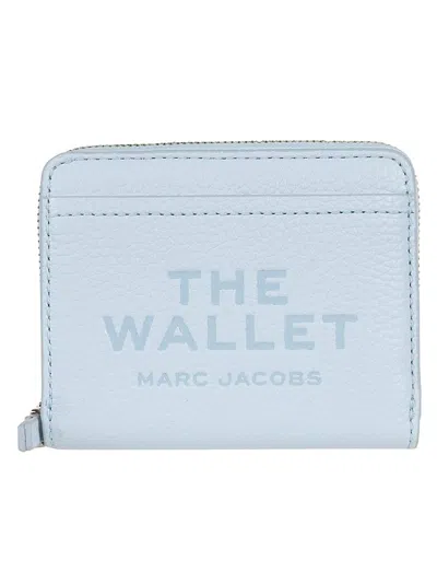 Marc Jacobs Logo Printed Zipped Mini Compact Wallet In Blue