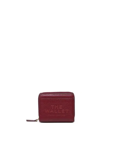 Marc Jacobs Logo Printed Zipped Mini Compact Wallet In Cherry