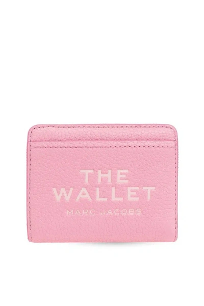 Marc Jacobs Logo Printed Zipped Mini Compact Wallet In Pink