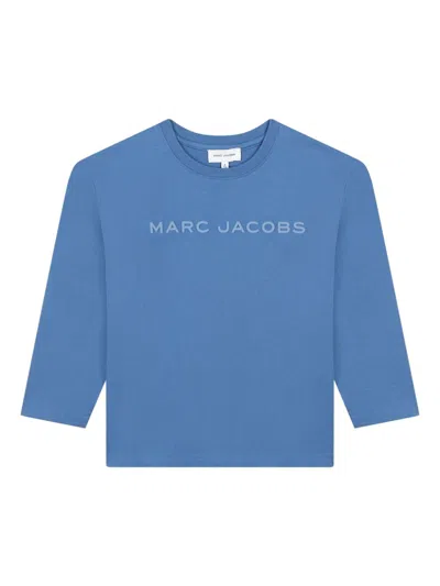 Marc Jacobs Kids' Logo-rubberised T-shirt In Blue