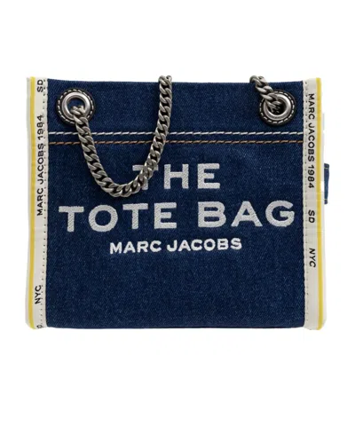 Marc Jacobs The Denim Chain Small Tote Bag In Blue
