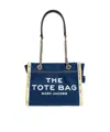 Marc Jacobs Sac Cabas The Denim Chain Micro Tote Bag In Blue
