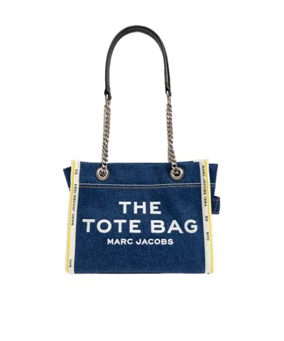 Marc Jacobs The Denim Chain Small Tote Bag In Blue