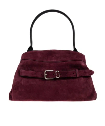 Marc Jacobs Logo Shoulder Bag In Burgundy