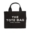 Marc Jacobs 'the Medium Tote' Black Tote Bag With Contrasting Logo Embroidery In Black