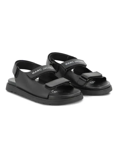 Marc Jacobs Kids' Logo Strap Sandals In Black