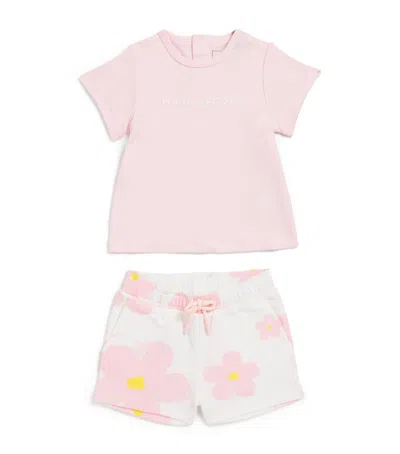 Marc Jacobs Kids' Logo T-shirt And Shorts Set In Pink