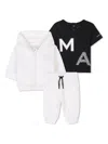 Marc Jacobs Logo T-shirt, Trousers And Cardigan Set In White