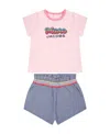 Marc Jacobs Baby Cotton T-shirt And Shorts Set In Pink