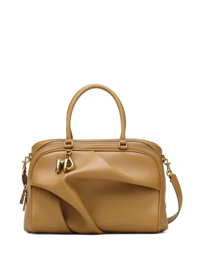 Marc Jacobs Logo-charm Tote Bag In Brown