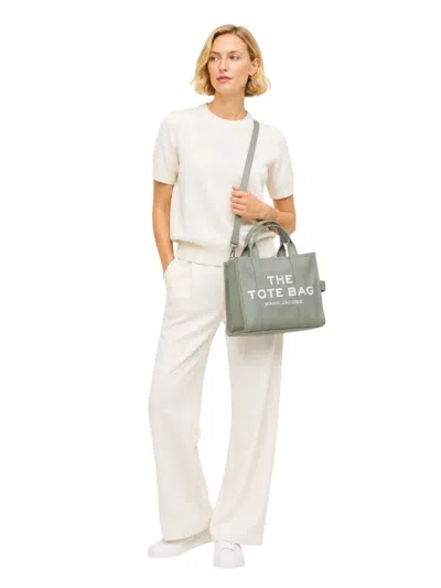 Marc Jacobs Logo-embroidered Cotton Tote Bag In Gray