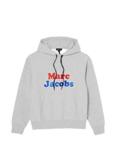 Marc Jacobs Logo-embroidered Hoodie In Gray
