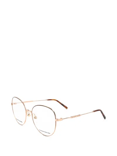 Marc Jacobs Logo-engraved Glasses In Gold