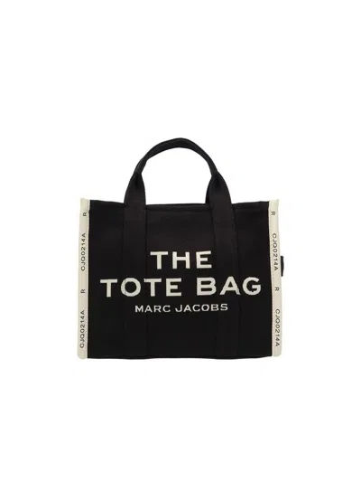 Marc Jacobs Logo-jacquard Cotton Tote Bag In Black
