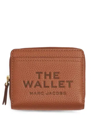 Marc Jacobs Logo-motif Grained-leather Wallet In Brown