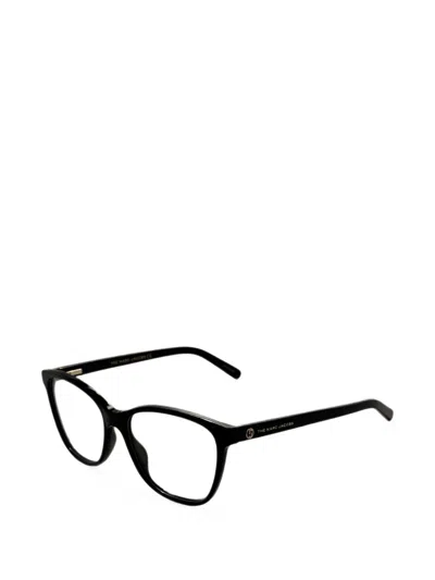 Marc Jacobs Logo-plaque Cat-eye Glasses In Black