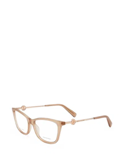 Marc Jacobs Logo-plaque Cat-eye Glasses In Brown