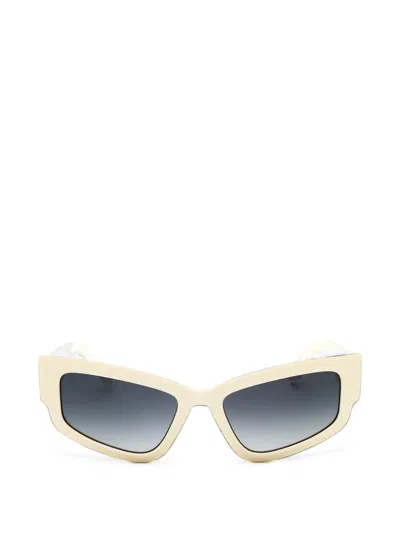 Marc Jacobs Logo-plaque Cat-eye Sunglasses In Neutral