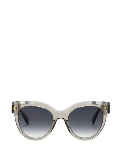 Marc Jacobs Logo-plaque Cat-eye-frame Sunglasses In Grey