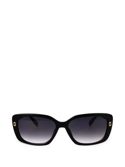 Marc Jacobs Logo-plaque Rectangle-frame Sunglasses In Black