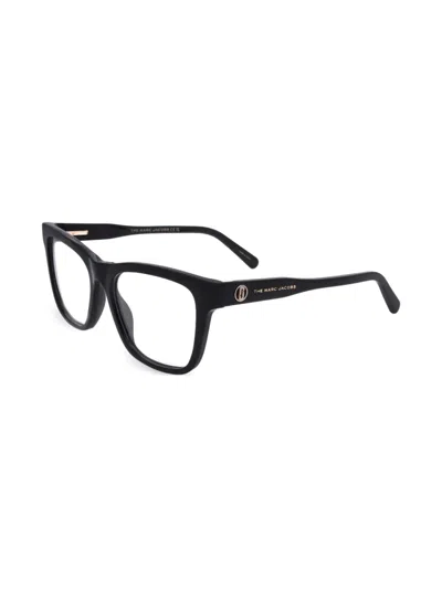 Marc Jacobs Logo-plaque Square-frame Glasses In Black