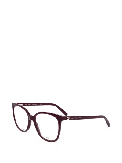 Marc Jacobs Logo-plaque Square-frame Glasses In Gold