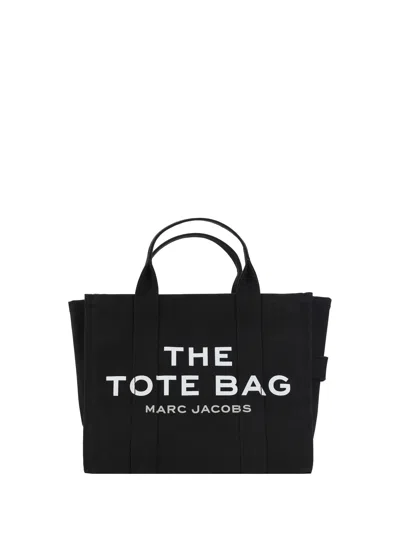 Marc Jacobs Logo-print Cotton Canvas Tote Bag In Black