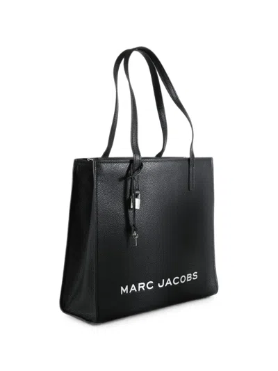Marc Jacobs Logo-print Leather Tote Bag In Black