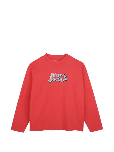 Marc Jacobs Kids' Logo-print Long-sleeve T-shirt In Red