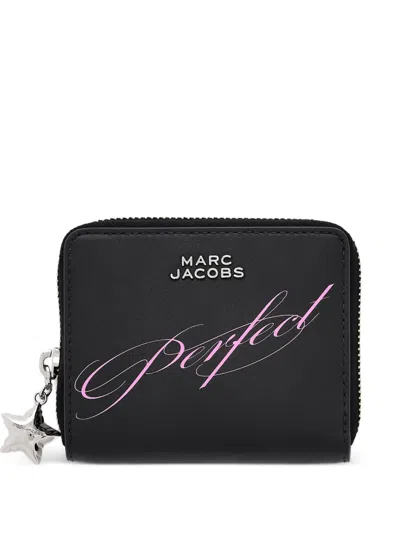Marc Jacobs Logo-star Leather Wallet In Black