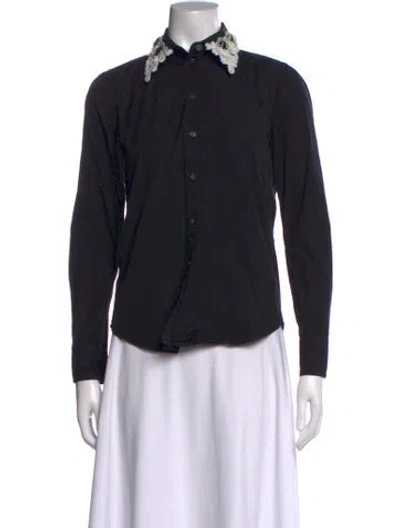 Pre-owned Marc Jacobs Long Sleeve Button-up Top In Black