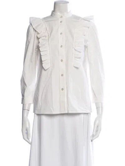 Pre-owned Marc Jacobs Long Sleeve Button-up Top In Neutrals