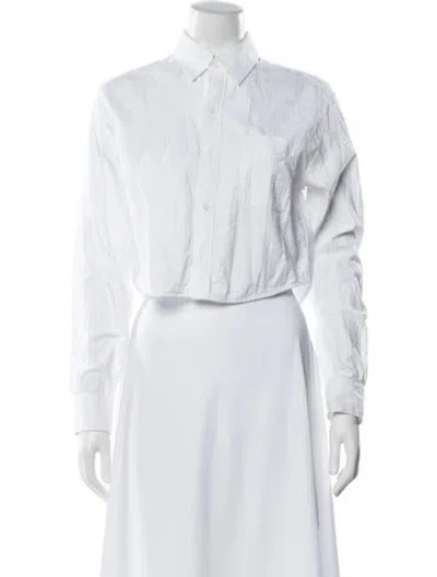 Pre-owned Marc Jacobs Long Sleeve Button-up Top In White