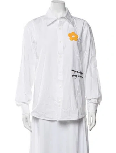 Pre-owned Marc Jacobs Long Sleeve Button-up Top In White