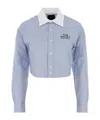 Marc Jacobs Embroidered Cotton Shirt In Blue